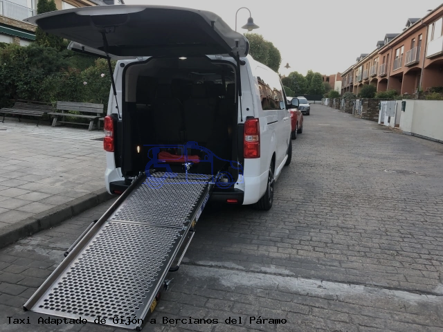 Taxi accesible de Bercianos del Páramo a Gijón